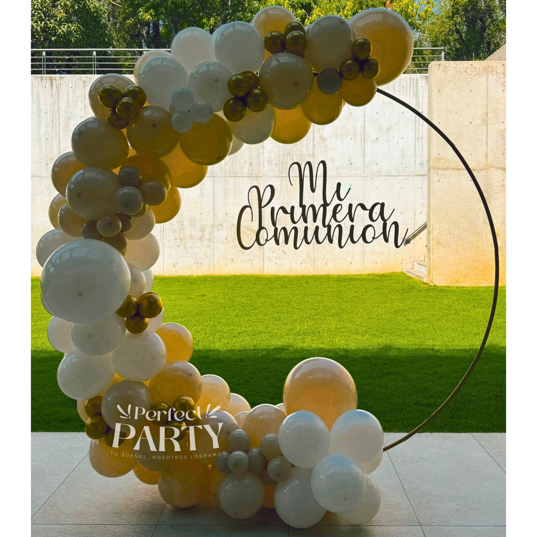 Decoración con globos para bautizo o comunión | Aro de globos - Perfect Party